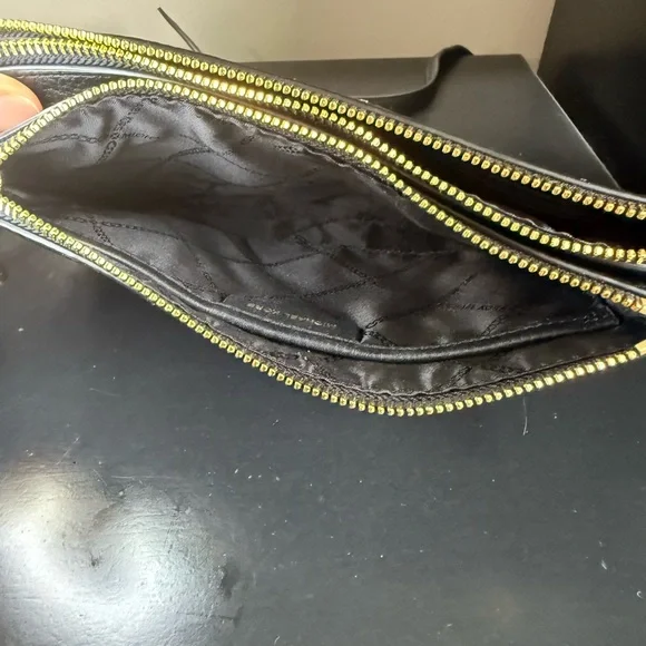 Michael Kors Black Pebbled Leather Pouch - Picture 4 of 5